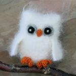 Moonlight The Baby Owl ... Plush Angora Eco Wool..